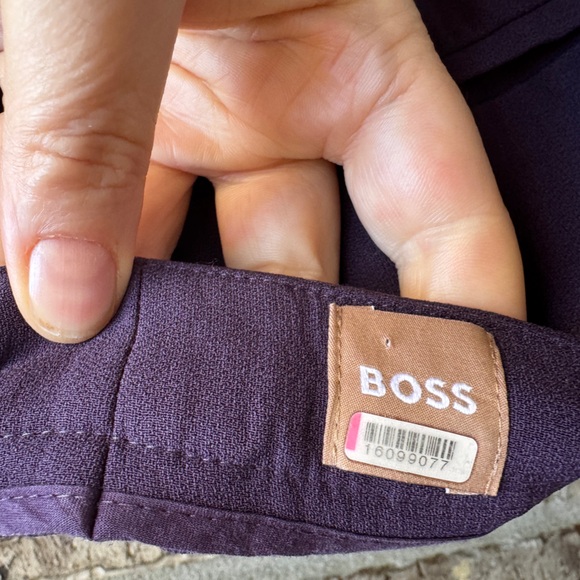 Boss Dark Purple Wide-Leg Women's Tacilana Pants Size 12 - Picture 11 of 16